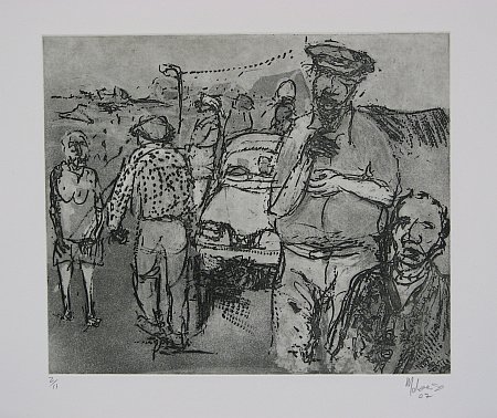 Click the image for a view of: Dumisani Mabaso. Untitled (people, car)