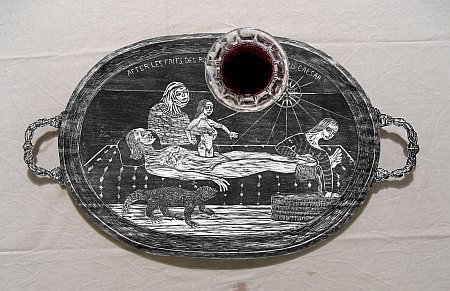 Click the image for a view of: Birthing Tray - Wine. 2006. digital print