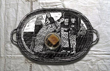 Click the image for a view of: Birthing Tray - Honey. 2006. digital print
