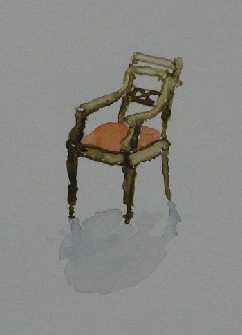 Click the image for a view of: Chair 16 detail. 2008. Watercolour. 420 X 295mm