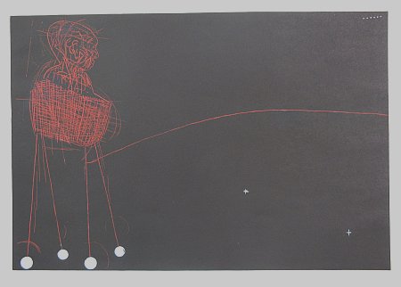 Click the image for a view of: Without defence II. 2008. linocut. edition 5. 700X1000mm