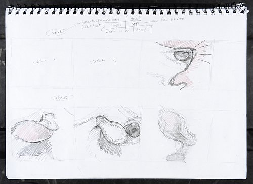 Click the image for a view of: Drawing 3 for Moo, Moo, Mooo. - 2006. Animation (3-D animation: Antonio Petra. Sound Wounded Buffalo)