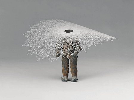 Click the image for a view of: Human Constellations. 2007-2008  5767-5768. Handmade lace, bronze figure