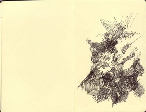 Click the image for a view of: Teide VI. 2008. Pen & ink on drawingbook paper