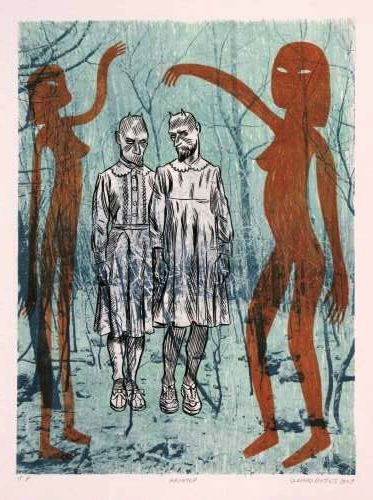 Click the image for a view of: Conrad Botes. Haunted. 2009. Lithograph. Edition 30