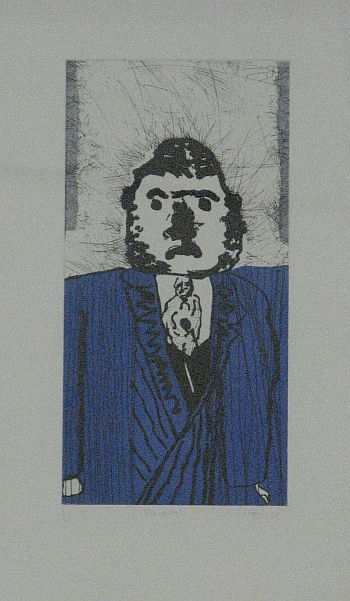 Click the image for a view of: Robert Hodgins. Ancestor. 2008. Etching