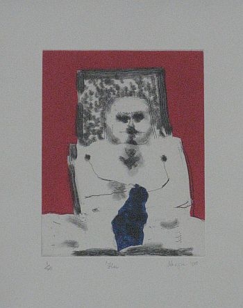 Click the image for a view of: Robert Hodgins. Flu. 2008. Etching
