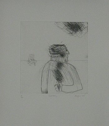 Click the image for a view of: Robert Hodgins. Solitary. 2008. Etching