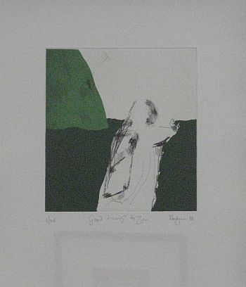 Click the image for a view of: Robert Hodgins. Good tidings to Zion. 2008. Etching