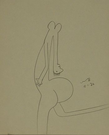 Click the image for a view of: Untitled. 1972. Crayon on paper. 253X203mm