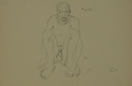 Click the image for a view of: Untitled (Reginald). 1981. Pencil on paper. 229X337mm