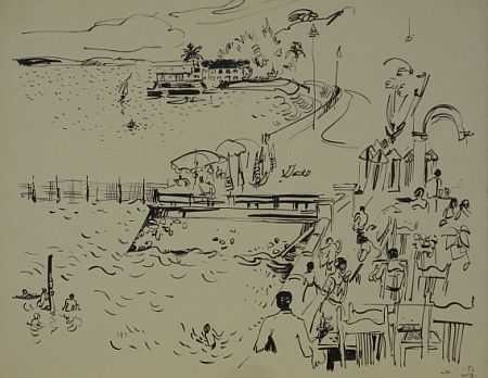 Click the image for a view of: L.M. (Lourenco Marques). 1953. Brush & ink. 345X434mm
