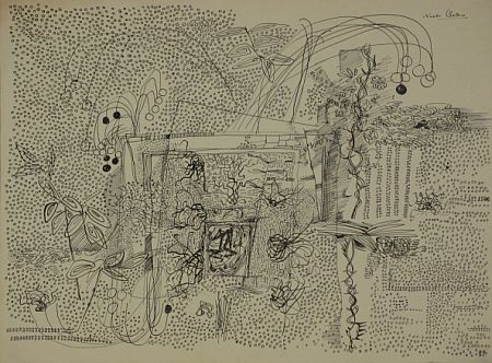Click the image for a view of: Untitled. Pen & ink. 379X508mm