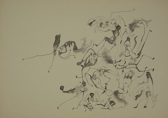 Click the image for a view of: Untitled. 1973. Pen & ink. 364X509mm