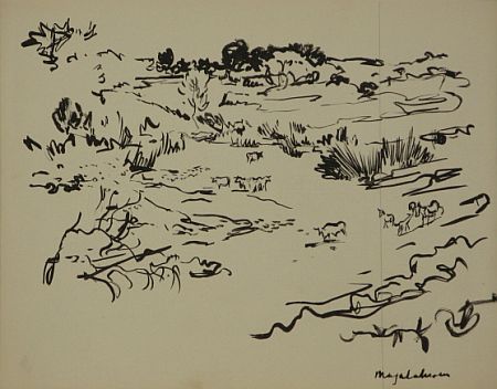 Click the image for a view of: Mogalakwena. Brush & ink. 349X436mm