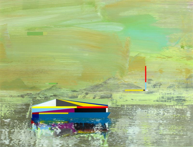 Click the image for a view of: Gunther Herbst. Raft 4. 2014. Acrylic on paper. 310X410mm