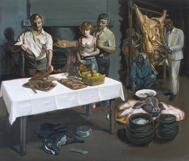 Click the image for a view of: Johannes Phokela. Exciting recipes. 2015. Oil on canvas. 1990X2200mm