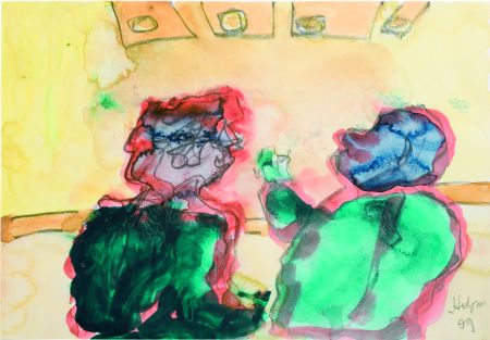Click the image for a view of: Watercolour 27. 2009. Watercolour, watercolour pencil, pencil. 207X294mm