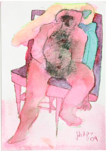 Click the image for a view of: Watercolour 29. 2009. Watercolour, watercolour pencil, pencil. 207X145mm