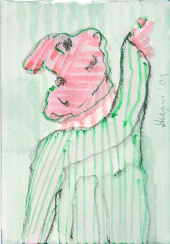 Click the image for a view of: Watercolour 35. 2009. Watercolour, watercolour pencil, pencil. 206X145mm