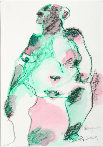 Click the image for a view of: Watercolour 44. 2009. Watercolour, watercolour pencil, pencil. 209X146mm