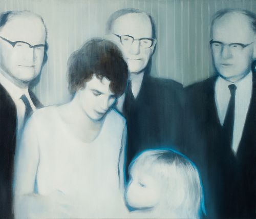 Click the image for a view of: Ingrid and the Elders. 2009. Oil on canvas. 600X700mm