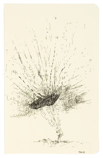 Click the image for a view of: Observatory drawing 1. 2009. Pen & ink. 210X128mm