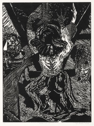 Click the image for a view of: Balke toe IV. 2009. Woodcut. Edition 3. Image 760X570mm
