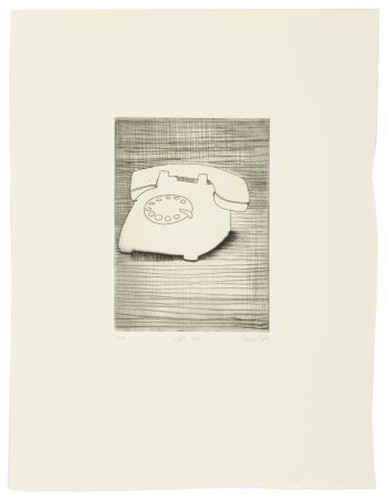Click the image for a view of: Empty chair series Call me. 2010. Drypoint and etching. 212X164mm