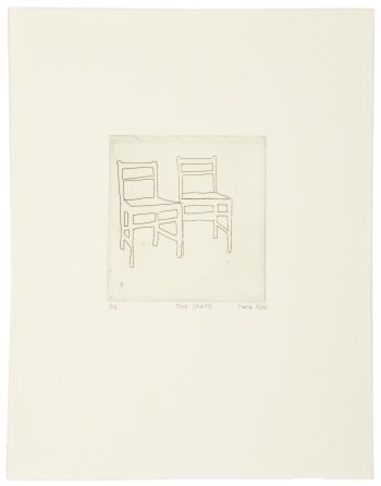 Click the image for a view of: Empty chair series Two chairs. 2010. Drypoint and etching. Edition 15. 212X164mm