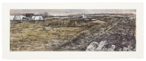 Click the image for a view of: Dislocated Landscapes II. 2009. Etching. 395 x 1000mm