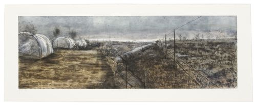 Click the image for a view of: Dislocated Landscapes IV. 2009. Etching. 395 x 1000mm