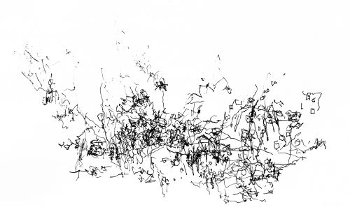 Click the image for a view of: Dakar. 2010. Pen & ink on paper. 128X208mm