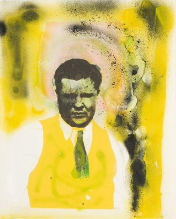 Click the image for a view of: Robert Hodgins. Pretty Boy Floyd series (1). 1980. Mixed Media. 510X415 mm