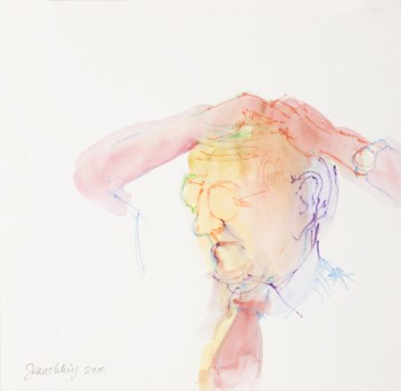 Click the image for a view of: Jan Neethling. Untitled. 2010. Water colour. 297X305 mm