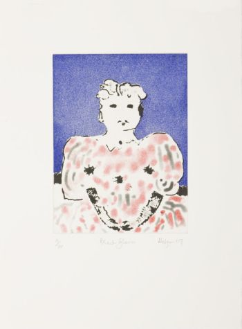 Click the image for a view of: Robert Hodgins. Black gloves. 2007. Spitbite, line etching and aquatint. 9/20. 367X270 mm