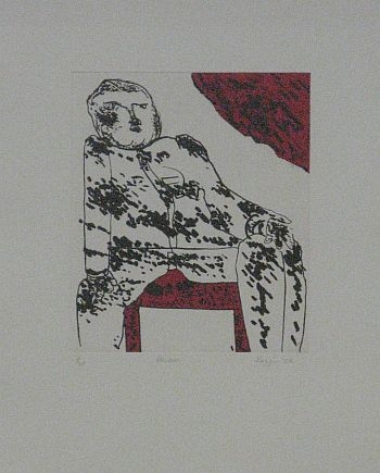 Click the image for a view of: Robert Hodgins. Alcove. 2009. Etching. 2/20. 490X391 mm
