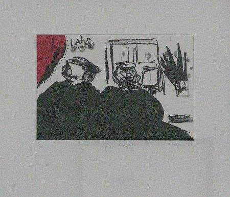 Click the image for a view of: Robert Hodgins. Green thoughts. 2008. Etching. 1/20. 330X380 mm