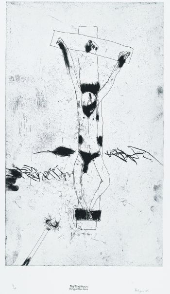 Click the image for a view of: Robert Hodgins. King of Jews: The Bad Thief. 2005. Etching. Edition 20. 580X345 mm