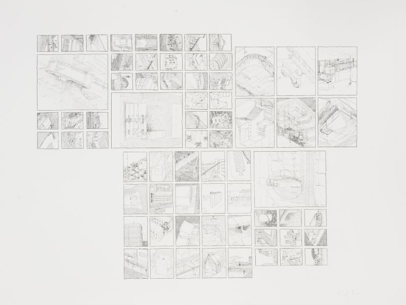 Click the image for a view of: Proposal: First Centrefold. 2009. Ink, pencil on paper. 760X1015mm