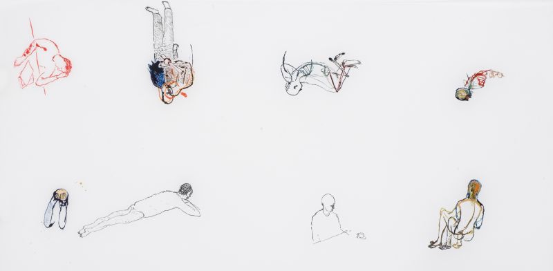 Click the image for a view of: Thinking. 2011.Coloured ink on drafting film. 340X676mm