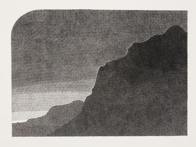 Click the image for a view of: Dark Mountain. 2009. Ink on paper. 568X757mm