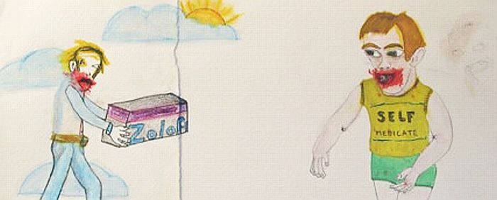 Click the image for a view of: Willie Saayman. SILVER LINING. 2011. Watercolour, pencil on paper. 125X205mm