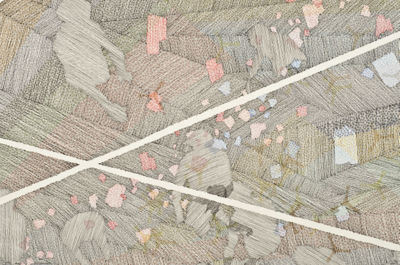 Click the image for a view of: Richard Penn. Emergent (detail). 2012. Pen & ink, watercolour on paper