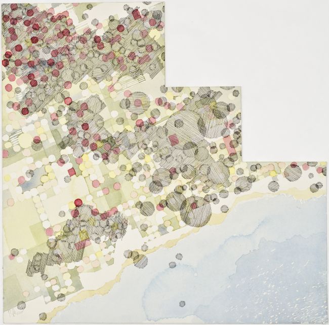 Click the image for a view of: Richard Penn. Manifold viii. 2012. Pen & ink, watercolour on paper. 300X300mm