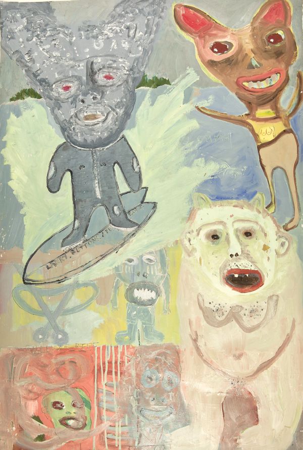 Click the image for a view of: Ndlss Smmr. 2011. Oil paint, coloured pencil on paper. 1063X705mm