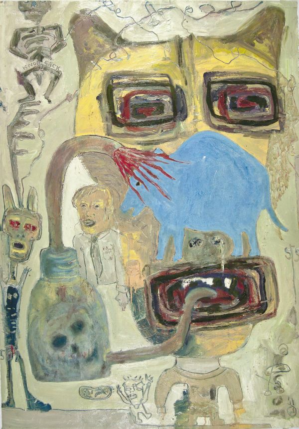 Click the image for a view of: Tchr s Pt. 2011. Oil paint on paper. 1006X705mm