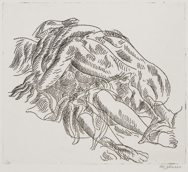 Click the image for a view of: Untitled (lovers). Etching. Image size 153X176mm