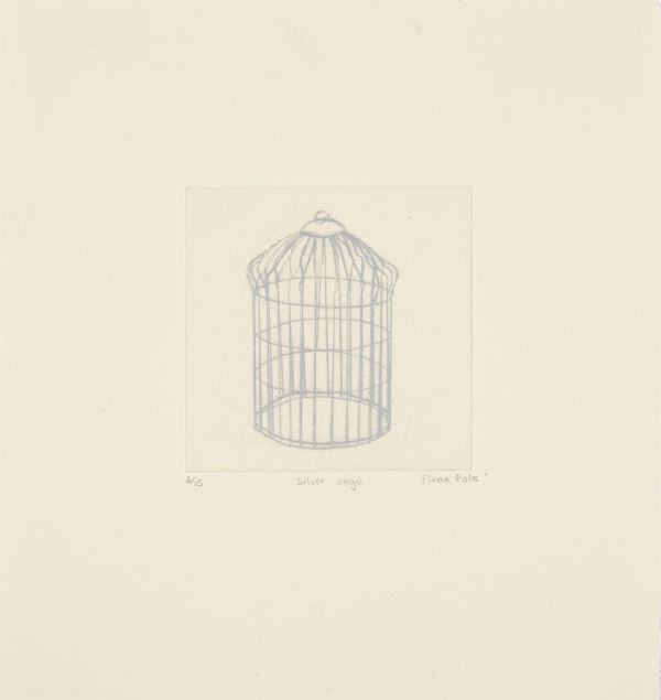 Click the image for a view of: Flight: Silver cage. 2011. Etching. Edition 15. 181X173mm
