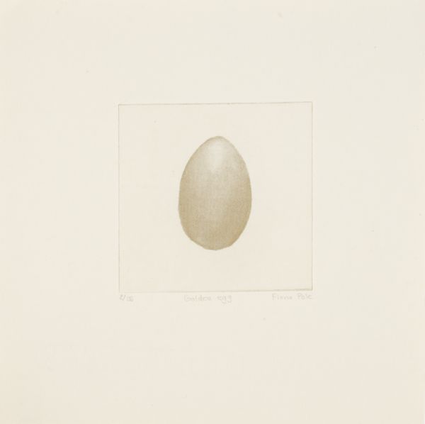 Click the image for a view of: Flight: Golden egg. 2011. Etching. Edition 15. 185X170mm